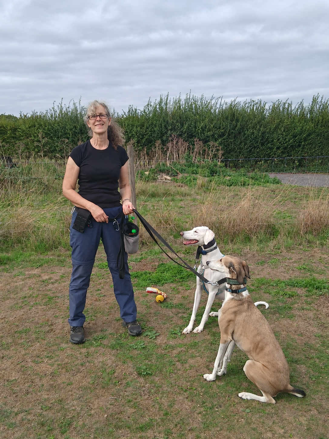 Lead and Succeed dog trainer with a dog outdoors